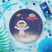 Astronaut girl papieren bordje (Feest)