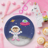Astronaut girl papieren bordje (Feest)