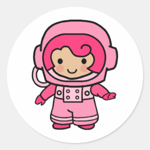 Astronaut Girl Ronde Sticker