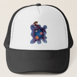 Astronaut Girl Space Gazing Trucker Pet