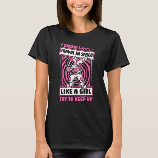 Astronaut Girl Space Planets  Galaxy Astronaut T-shirt (Voorkant)