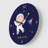 Astronaut Girl Space Thema Grote Klok (Hoek)