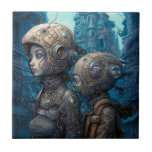 Astronaut Girls Surreal Science Fiction Tegeltje<br><div class="desc">Fantasy art producten van The Lunarium.</div>