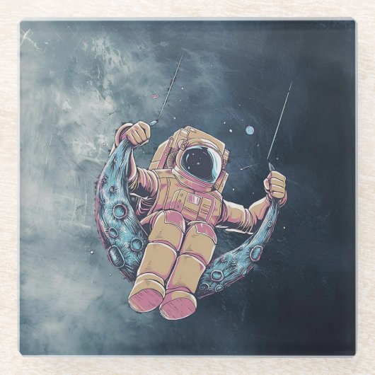 Astronaut Glazen Onderzetter (Voorkant)