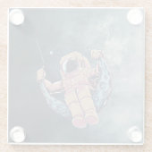 Astronaut Glazen Onderzetter (Achterkant)