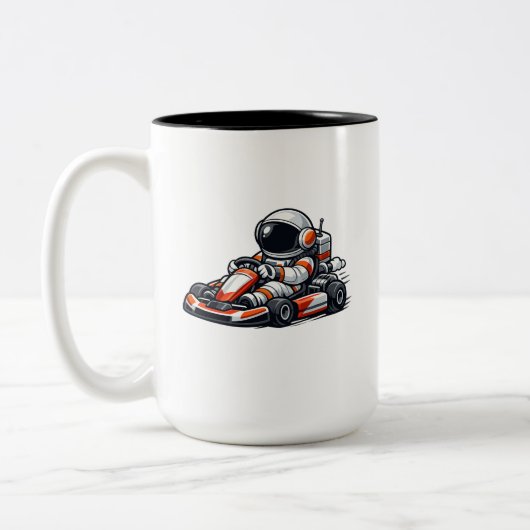 Astronaut Go-Kart Tweekleurige Koffiemok (Links)