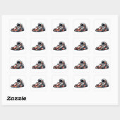 Astronaut Go-Kart Vierkante Sticker (Vel)