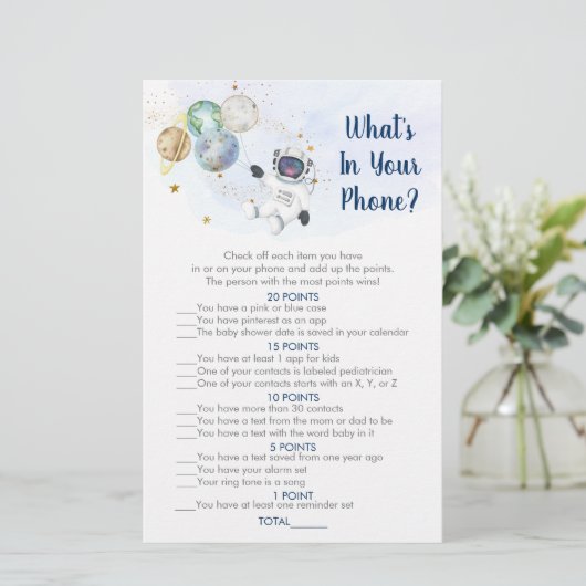 Astronaut Gold Galaxy Wat zit er in je telefoonspe (Staand voorkant)