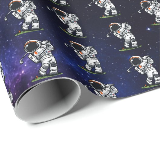 Astronaut Golf Cadeaupapier (Rol Hoek)