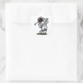 Astronaut Golf Vierkante Sticker (Tas)