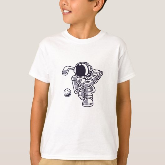 Astronaut Golft op de Maan T-shirt (Voorkant)