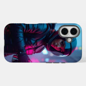 Astronaut Graffiti iPhone Case – Neon Glow (Achterkant (horizontaal))