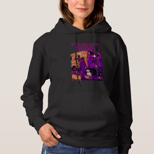 Astronaut Graphic With Dog  No Place Like Home Coo Hoodie (Voorkant)
