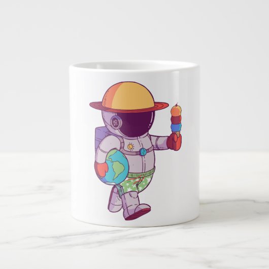 Astronaut , Grappige Planeten Grote Koffiekop (Voorkant)