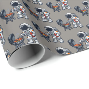 Astronaut Grillen Cadeaupapier