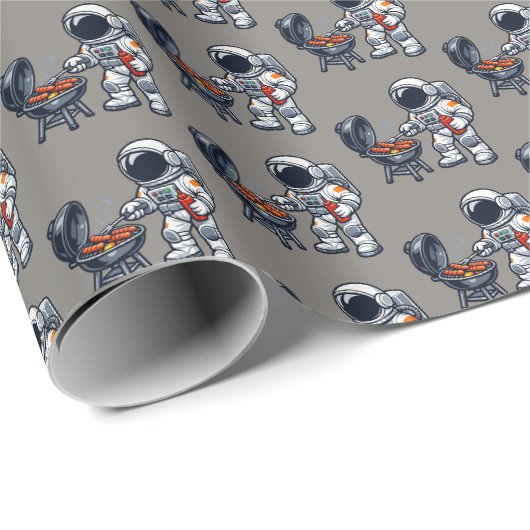 Astronaut Grillen Cadeaupapier (Rol Hoek)