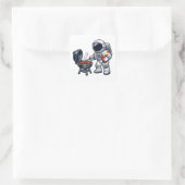 Astronaut Grillen Vierkante Sticker (Tas)