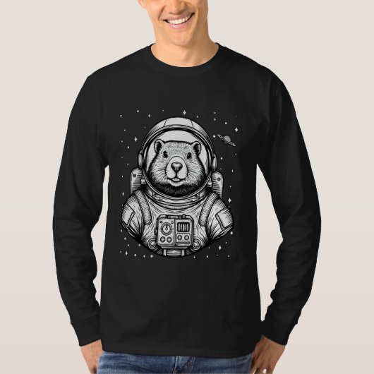 Astronaut Groundhog Space Galaxy Funny Groundhog D T-shirt (Voorkant)
