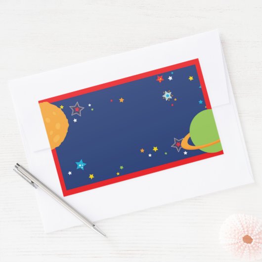 Astronaut gunst doos leeg label Stickers (Envelop)