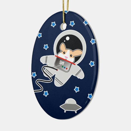 Astronaut Hamster Keramisch Ornament (Links)
