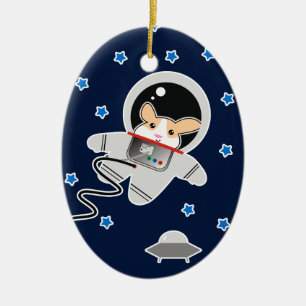 Astronaut Hamster Keramisch Ornament