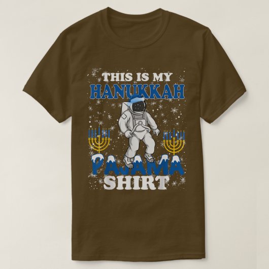 Astronaut Hanukkah Pajama Chanukah Menorah Funny H T-shirt (Design voorkant)