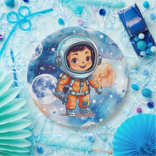 Astronaut Happy Birthday Papieren Bordje (Feest)