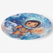 Astronaut Happy Birthday Papieren Bordje (Gekanteld)