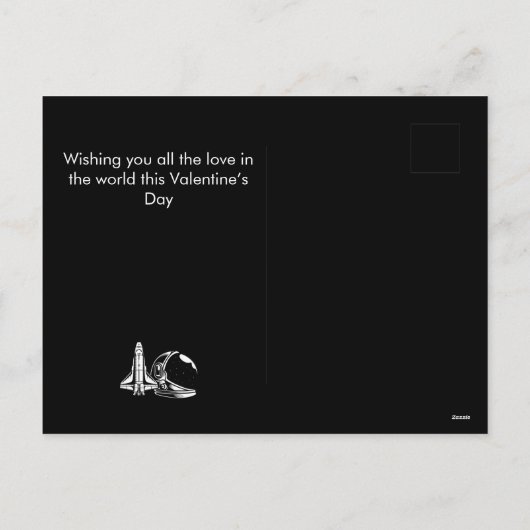 astronaut, Happy valentines-dag personaliseert naa Feestdagenkaart (Achterkant)