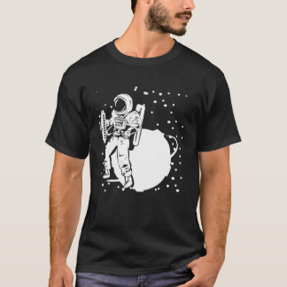 Astronaut Harmonicaspeler Met Planeet Harmonicist T-shirt
