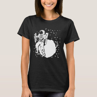 Astronaut Harmonicaspeler Met Planeet Harmonicist T-shirt