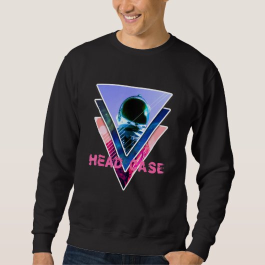 Astronaut Headcase Esthetische Vaporwave Space Art Trui (Voorkant)
