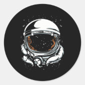 ASTRONAUT HELMET-RUIMTE RONDE STICKER (Voorkant)
