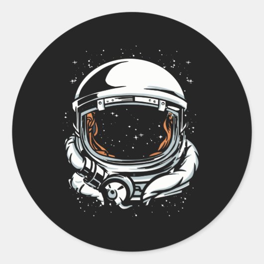 ASTRONAUT HELMET-RUIMTE RONDE STICKER (Voorkant)