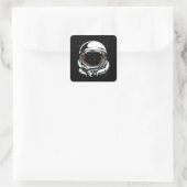 ASTRONAUT HELMET-RUIMTE VIERKANTE STICKER (Tas)