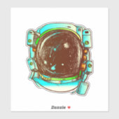 Astronaut Helmet Sketch Sticker (Vel)