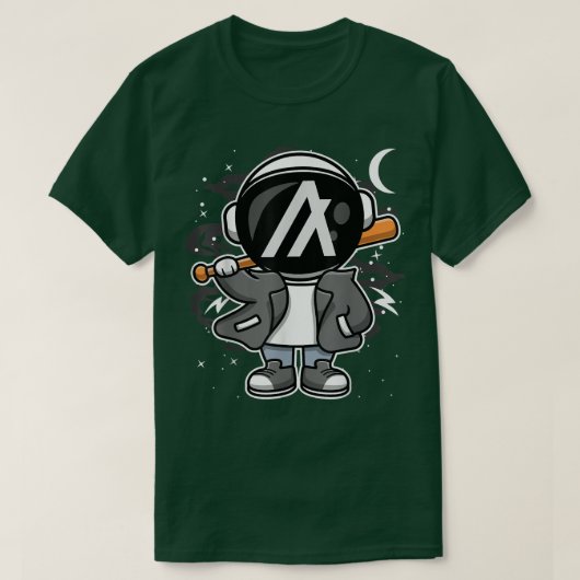Astronaut Hiphop Algorand ALGO Coin to the Moon Cr T-shirt (Design voorkant)