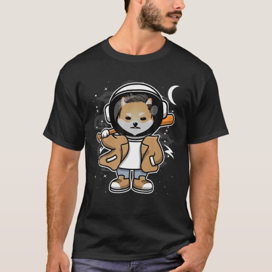 Astronaut Hiphop Dogelon Mars ELON Coin to the Moo T-shirt (Voorkant)