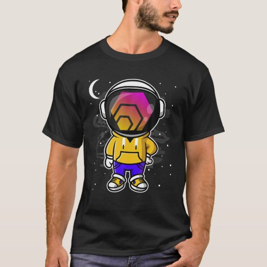 Astronaut Hiphop HEX Coin to the Moon Crypto Token T-shirt (Voorkant)