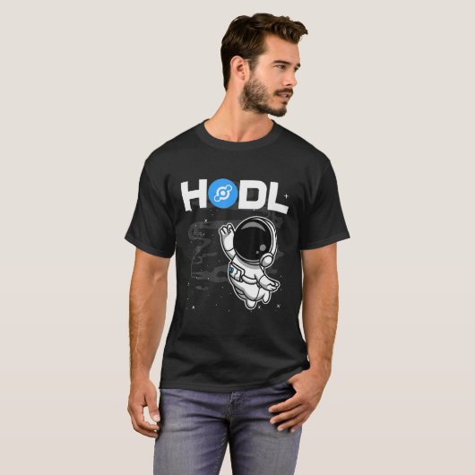Astronaut HODL Helium HNT Coin the Moon Crypto T-shirt (Voorkant volledig)