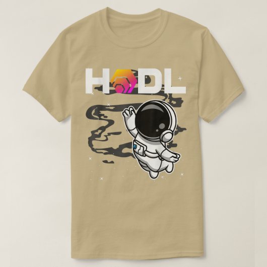Astronaut HODL HEX Coin to the Moon Crypto Token B T-shirt (Design voorkant)