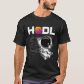 Astronaut HODL HEX Coin to the Moon Crypto Token B T-shirt (Voorkant)