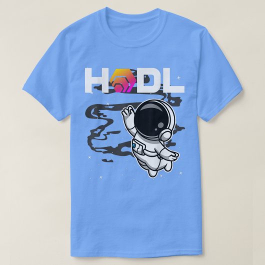 Astronaut HODL HEX Coin to the Moon Crypto Token B T-shirt (Design voorkant)