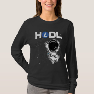 Astronaut Hodl Litecoin Ltc Coin to the Moon Crypt T-shirt