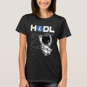 Astronaut Hodl Litecoin Ltc Coin to the Moon Crypt T-shirt
