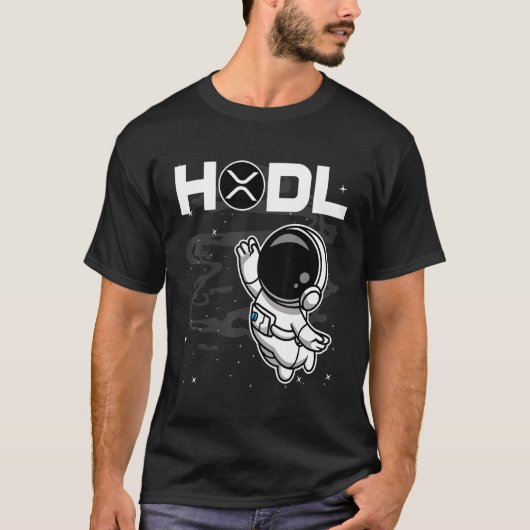 Astronaut Hodl ripple Xrp munt to the Moon Crypto T-shirt (Voorkant)
