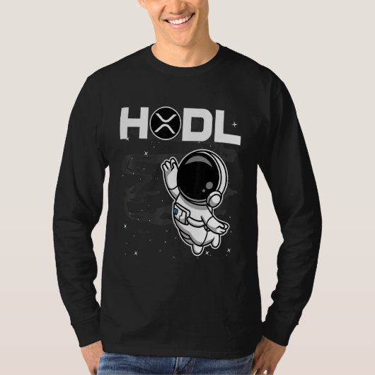 Astronaut Hodl ripple Xrp munt to the Moon Crypto T-shirt (Voorkant)