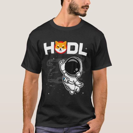 Astronaut HODL Shiba Inu SHIB Coin to Moon Cry T-shirt (Voorkant)