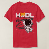 Astronaut HODL Shiba Inu SHIB Coin to Moon Cry T-shirt (Design voorkant)