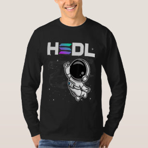 Astronaut Hodl Solana-kolenmijn aan de mooncrypto T-shirt